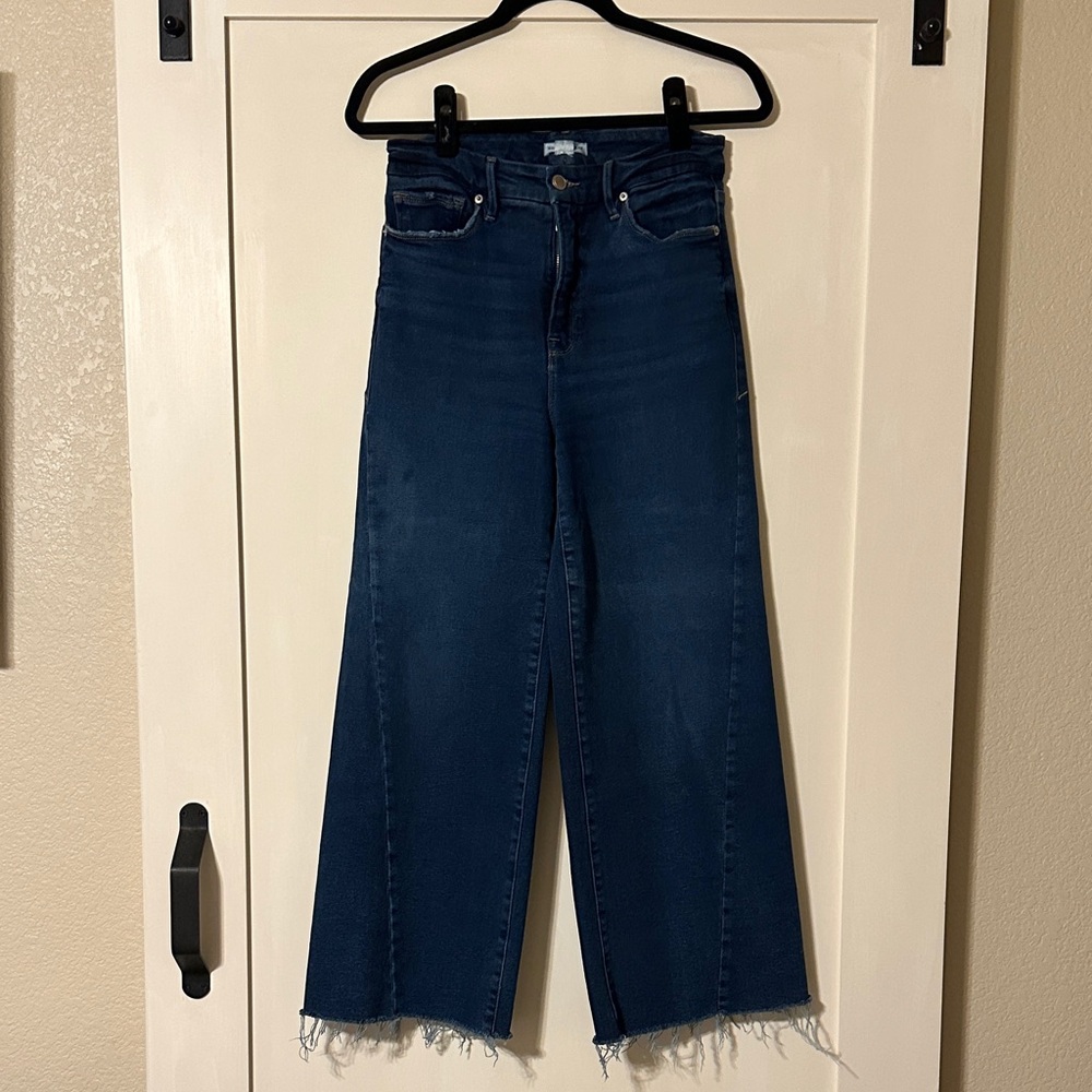Good American Dark Blue Flare Jeans